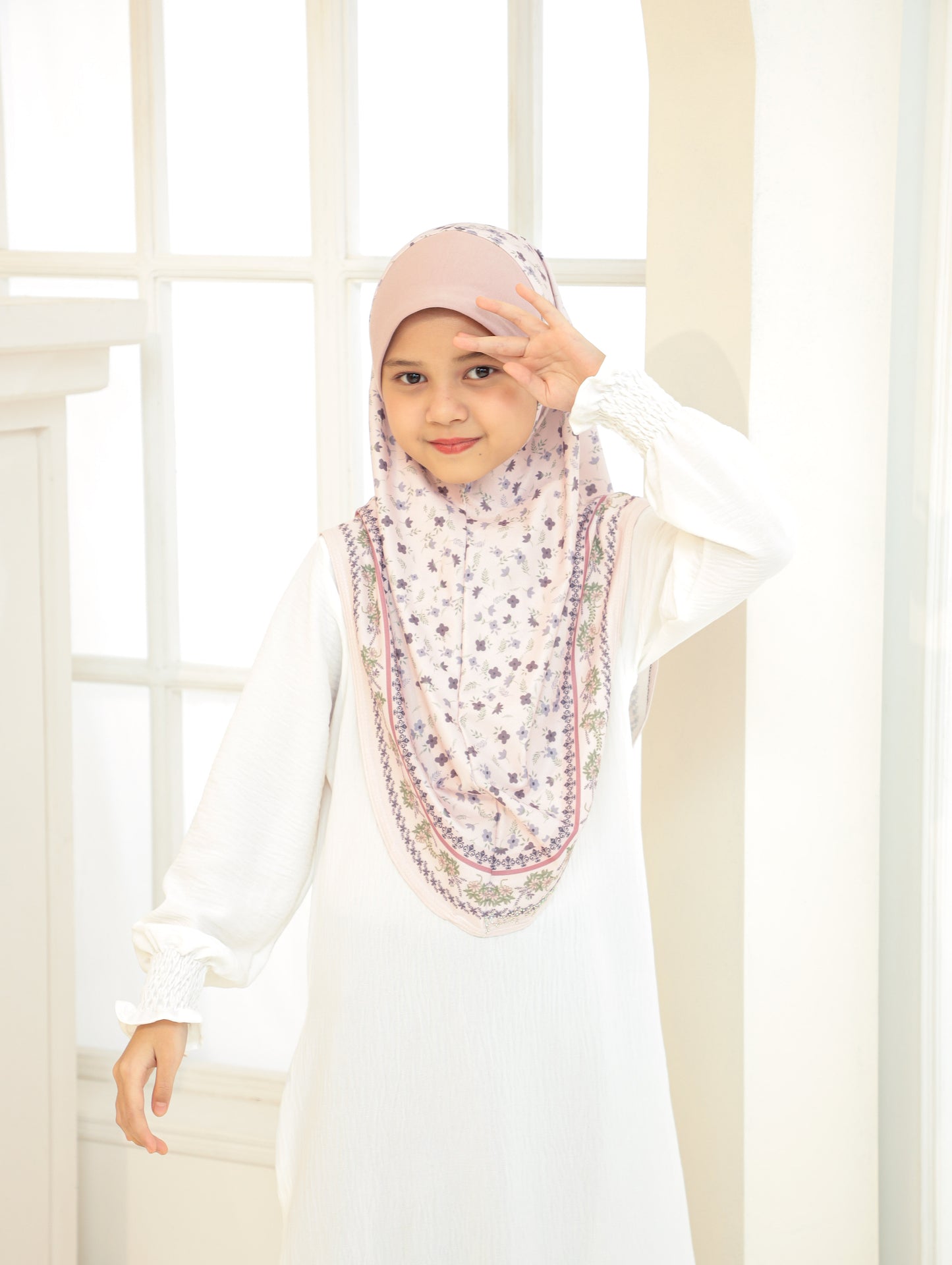 KIDS  Digital printed hijab 2705