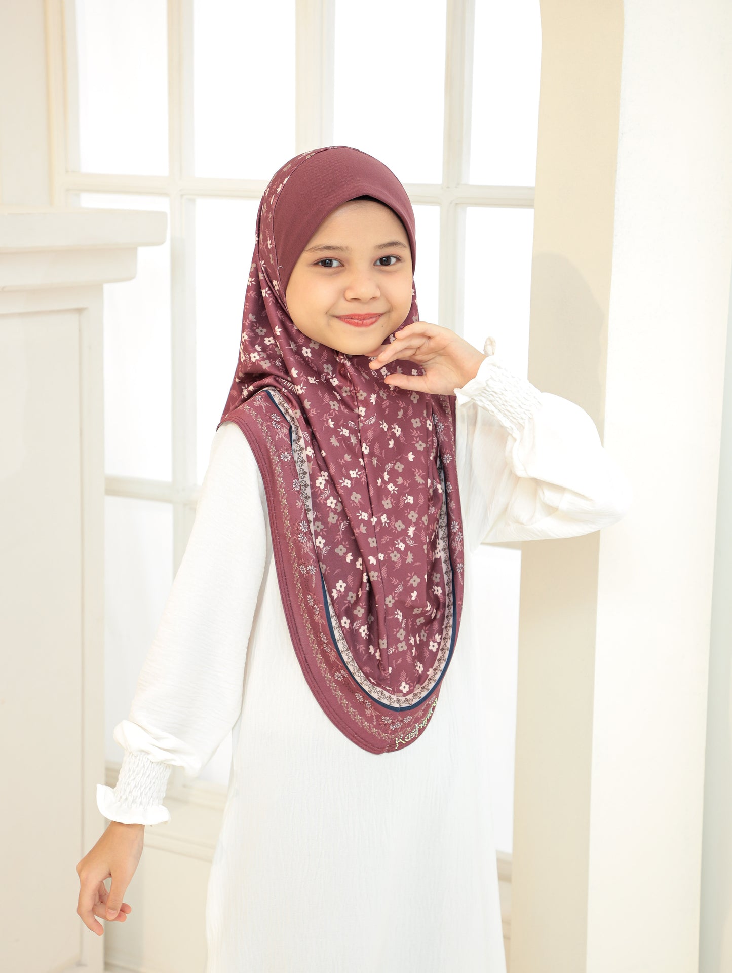 KIDS  Digital printed hijab 2705