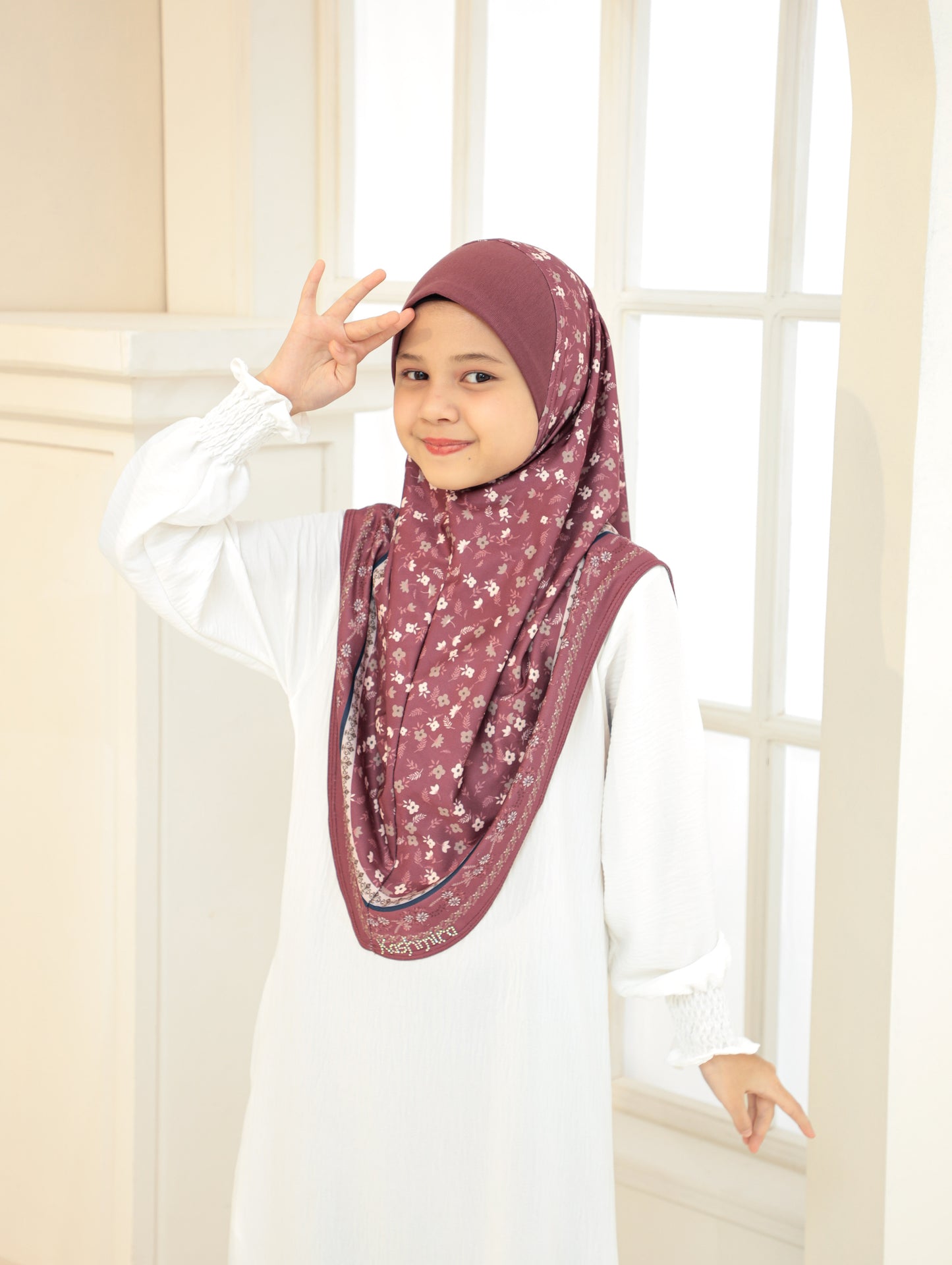 KIDS  Digital printed hijab 2705