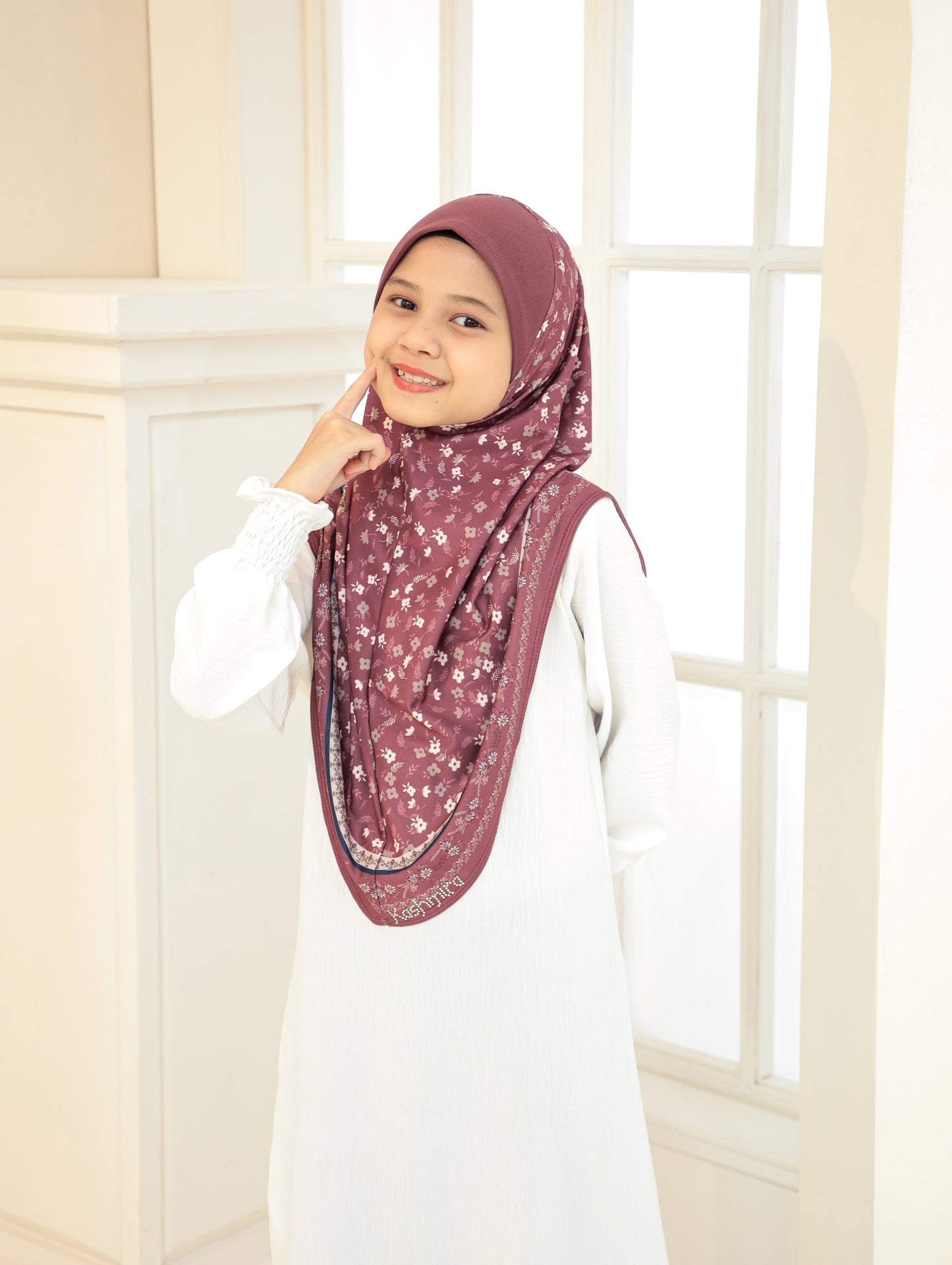 KIDS  Digital printed hijab 2705