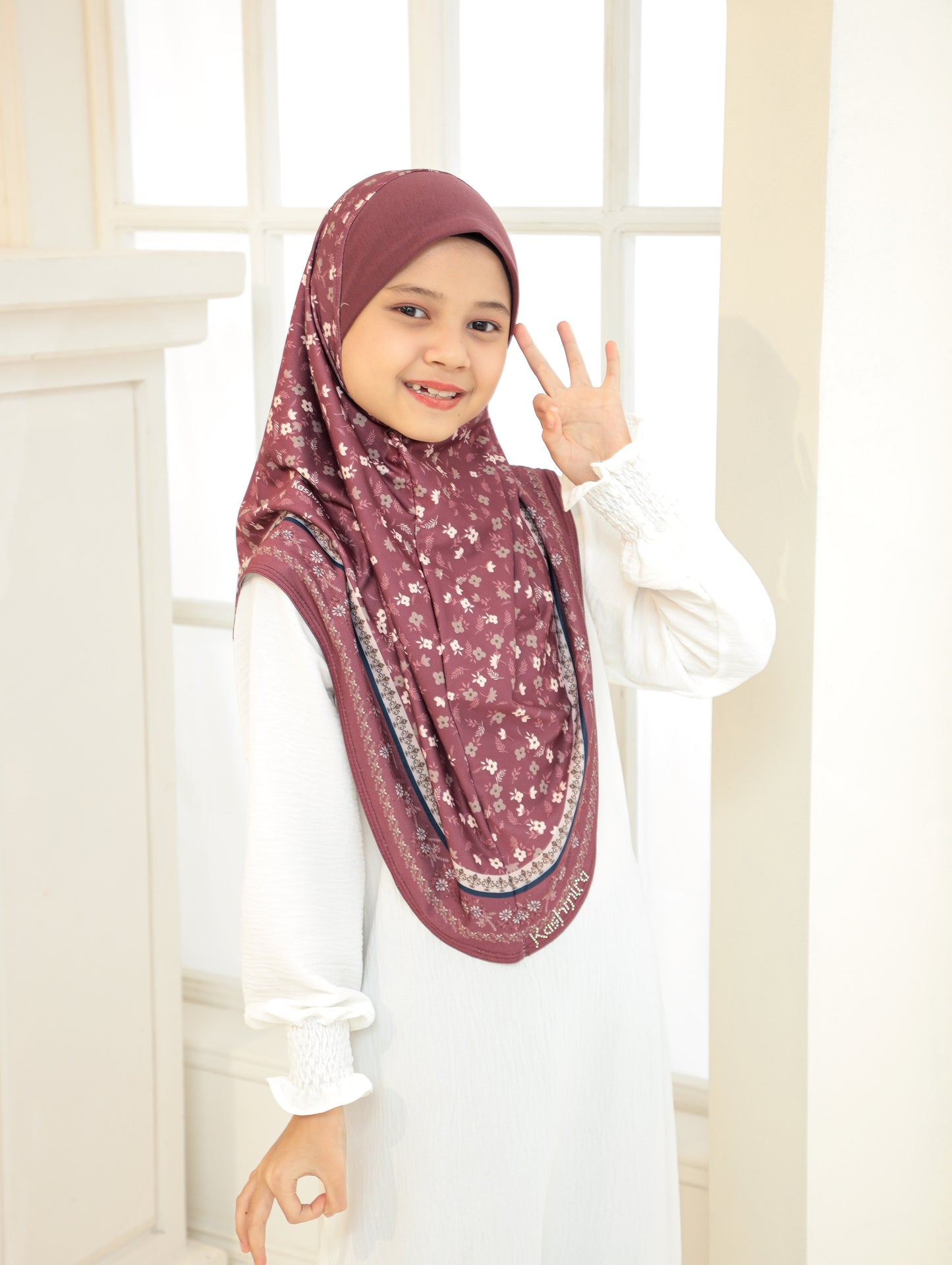 KIDS  Digital printed hijab 2705