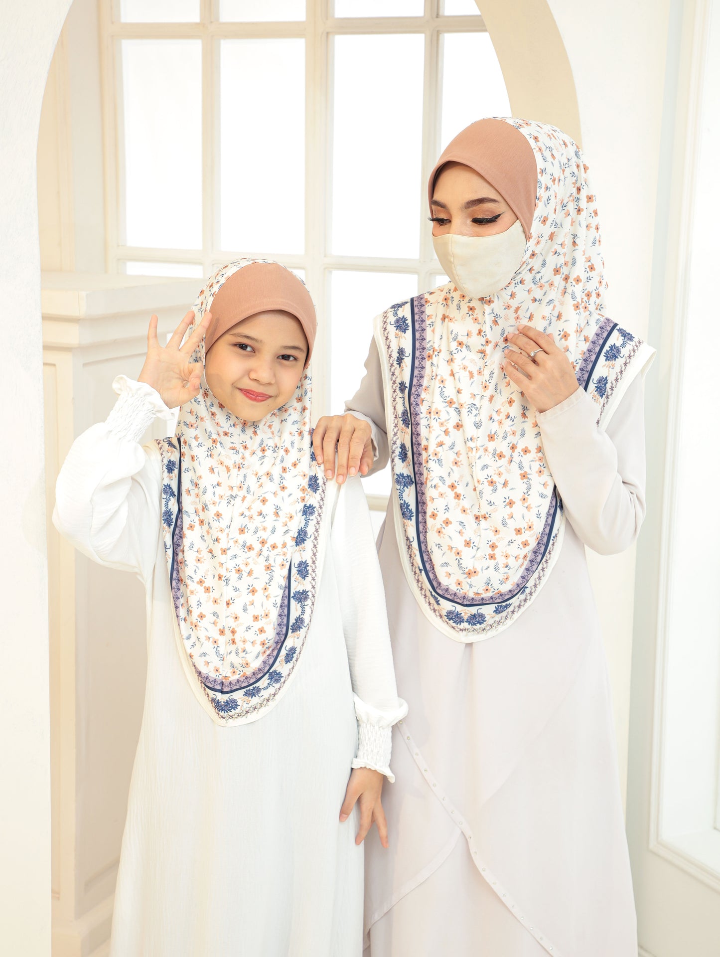 MOTHER  and DAUTHER  Digital printed hijab 2705