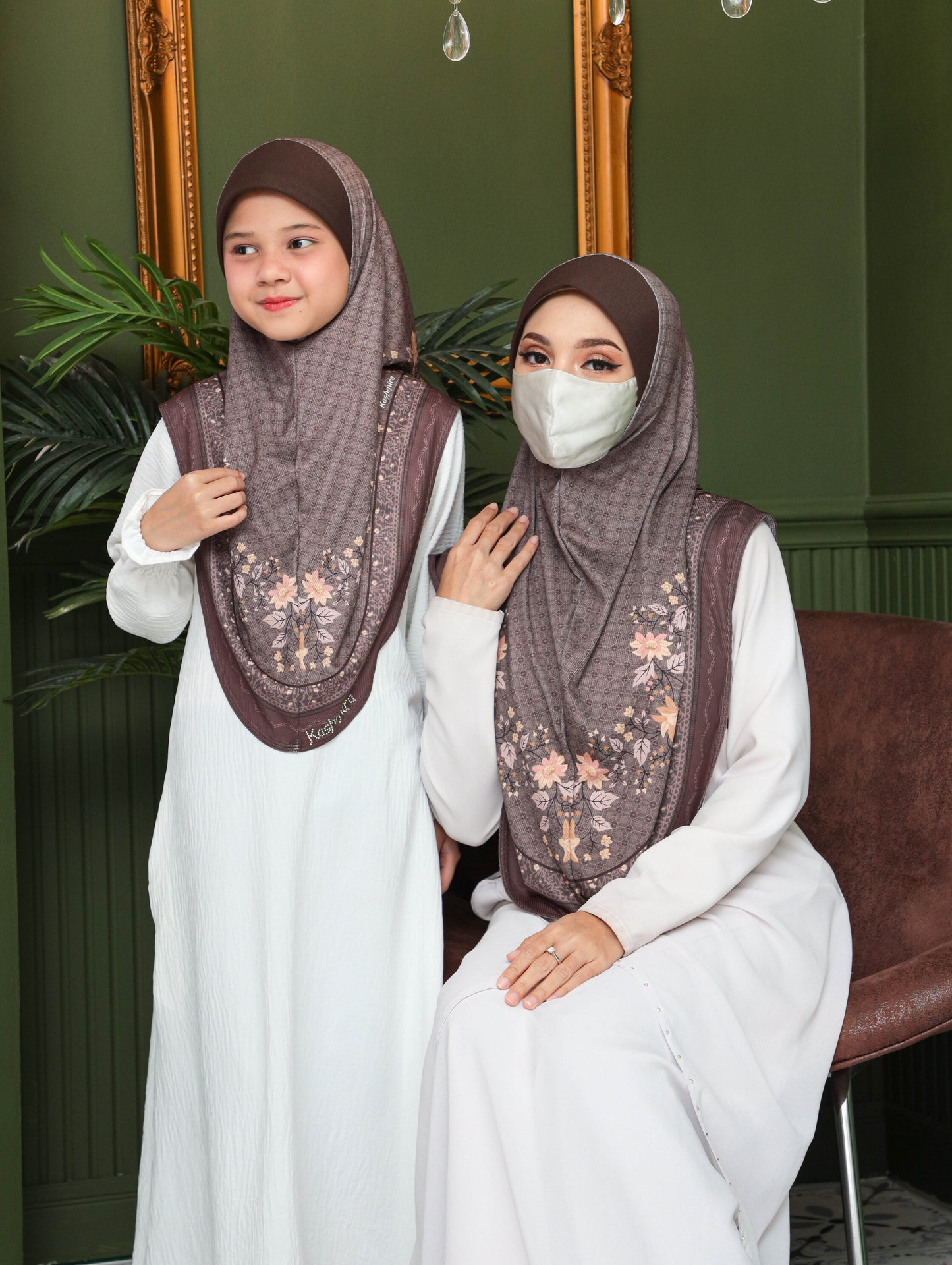 MOTHER  and DAUTHER  Digital printed hijab 2706