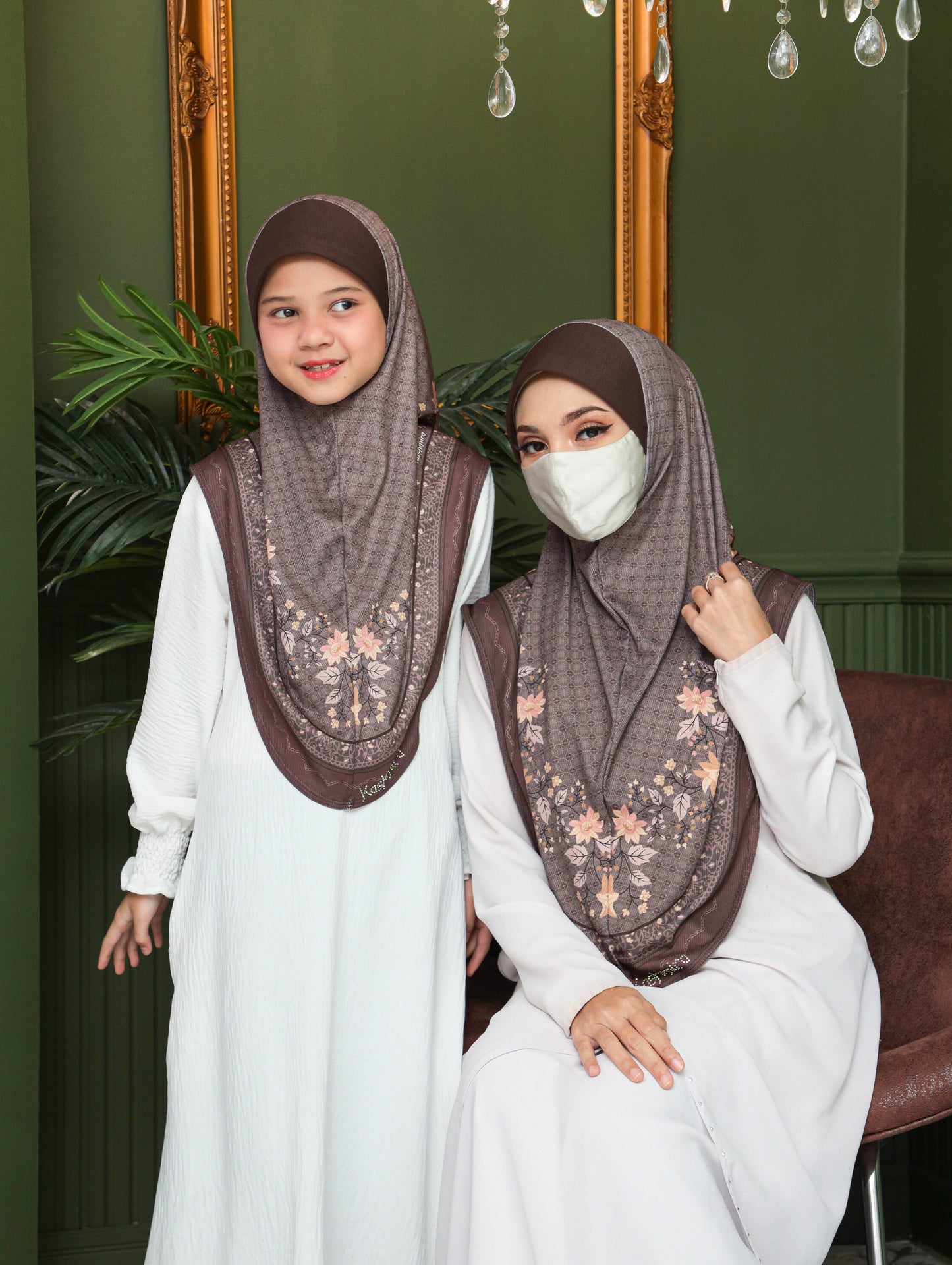MOTHER  and DAUTHER  Digital printed hijab 2706