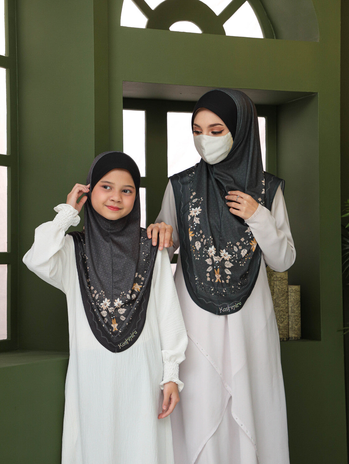 MOTHER  and DAUTHER  Digital printed hijab 2706