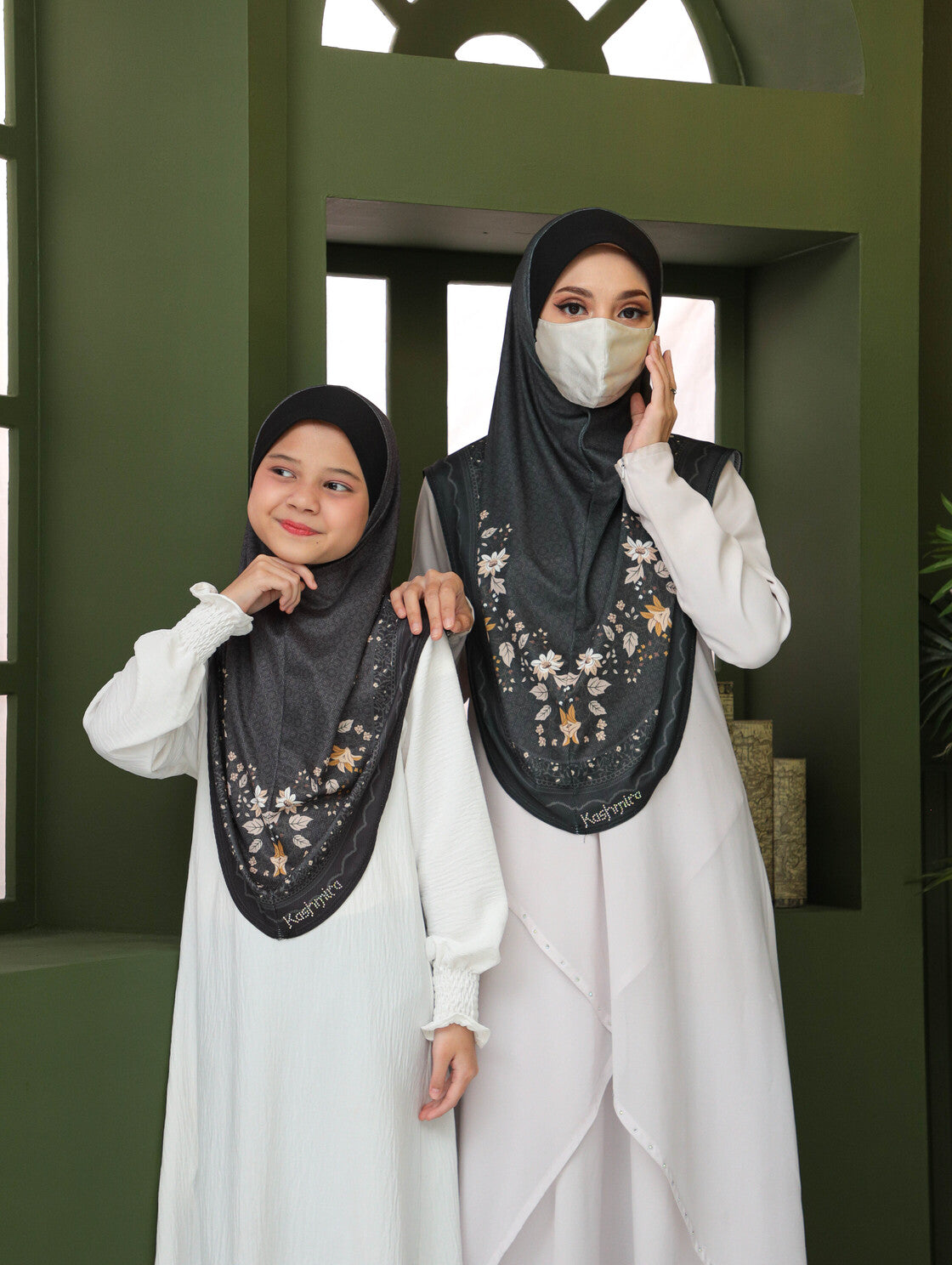 MOTHER  and DAUTHER  Digital printed hijab 2706
