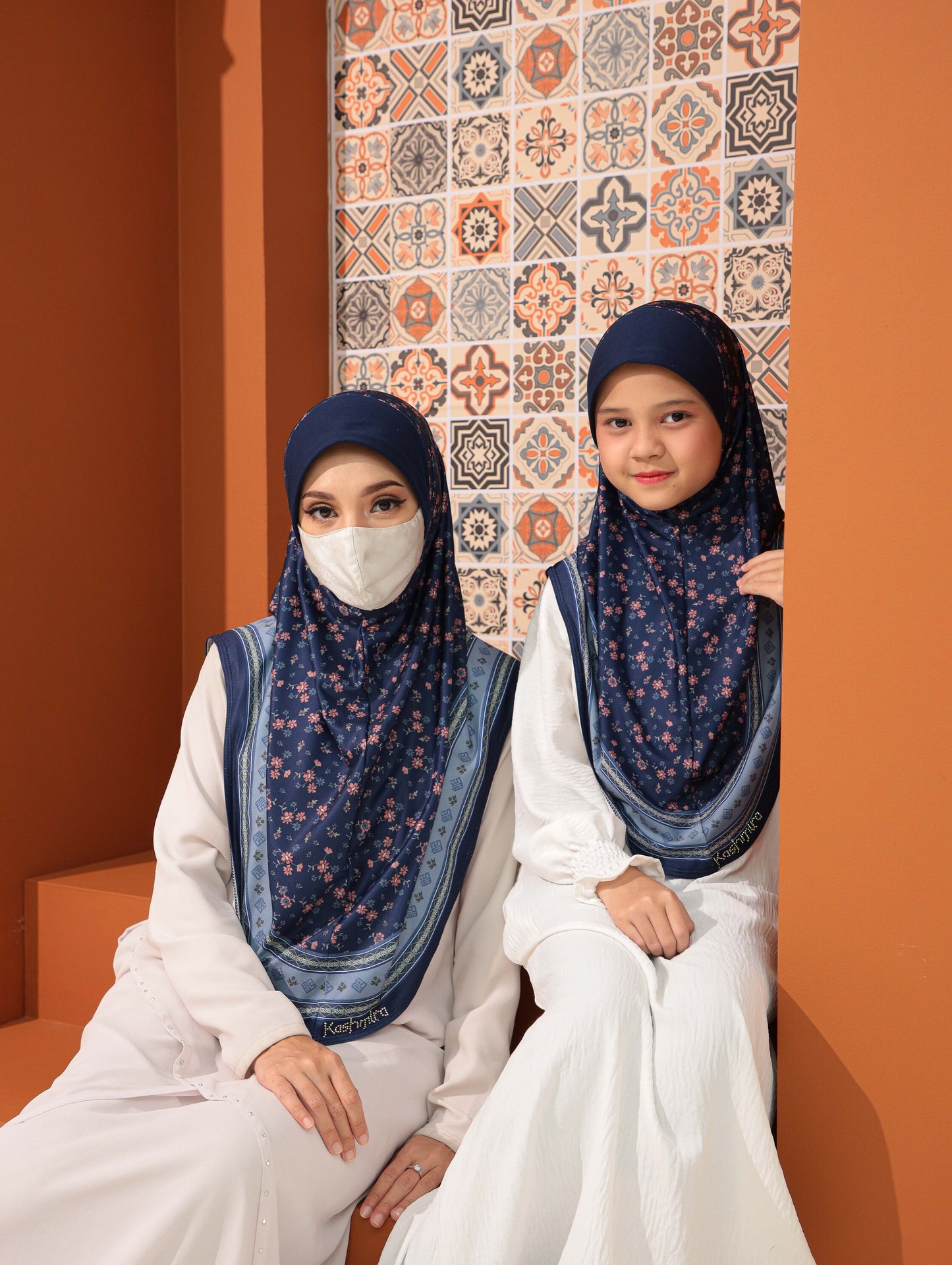 MOTHER  and DAUTHER  Digital printed hijab 2708