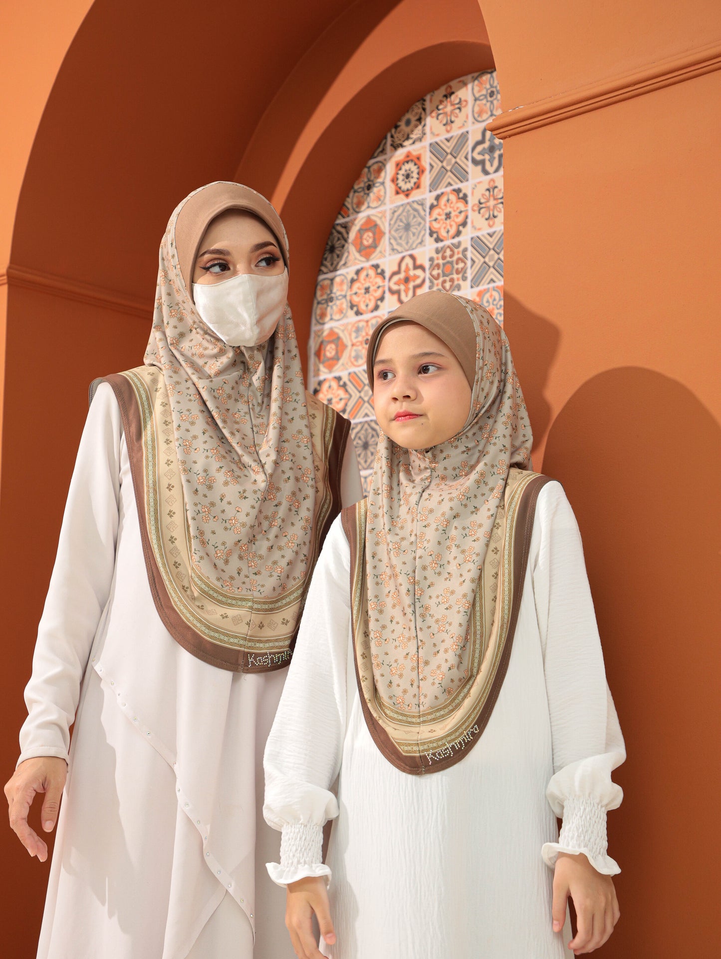 MOTHER  and DAUTHER  Digital printed hijab 2708