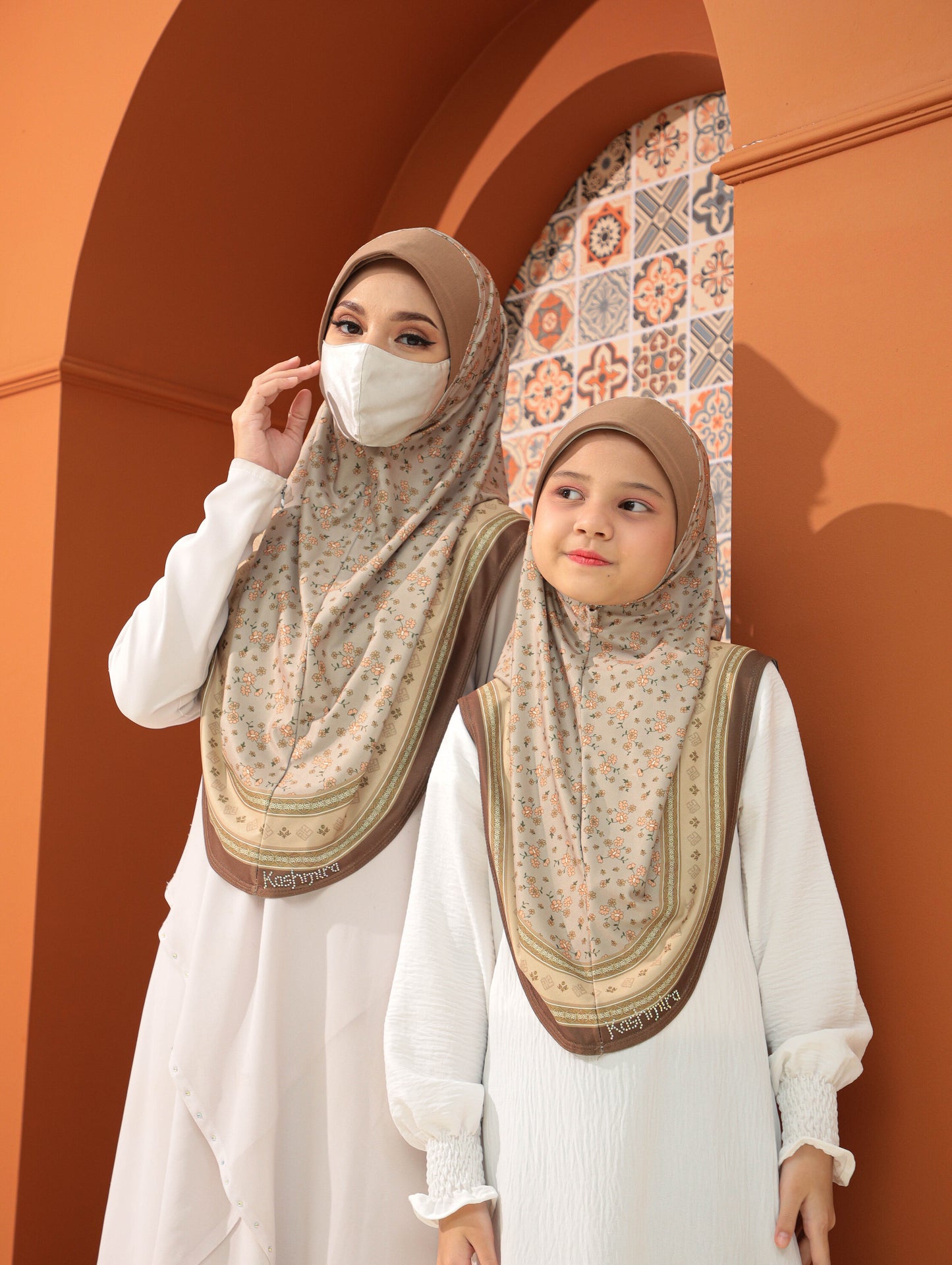 MOTHER  and DAUTHER  Digital printed hijab 2708