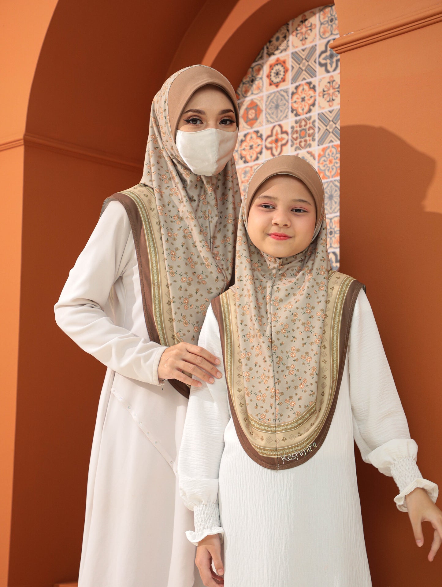 MOTHER  and DAUTHER  Digital printed hijab 2708