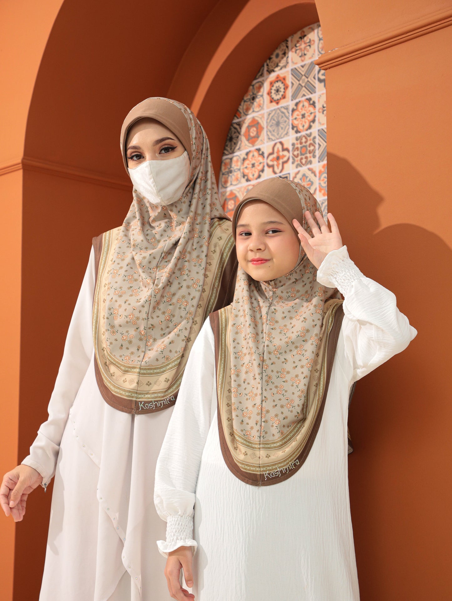 MOTHER  and DAUTHER  Digital printed hijab 2708