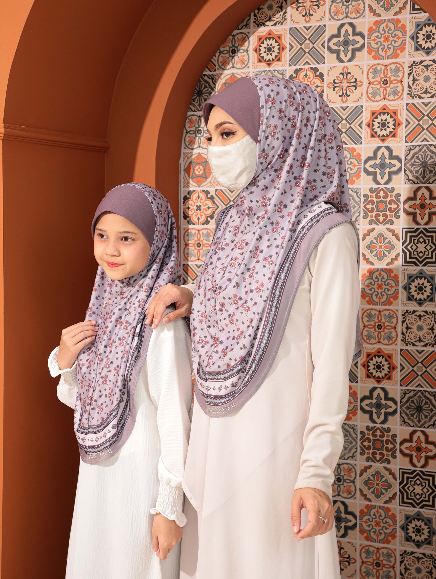 MOTHER  and DAUTHER  Digital printed hijab 2708
