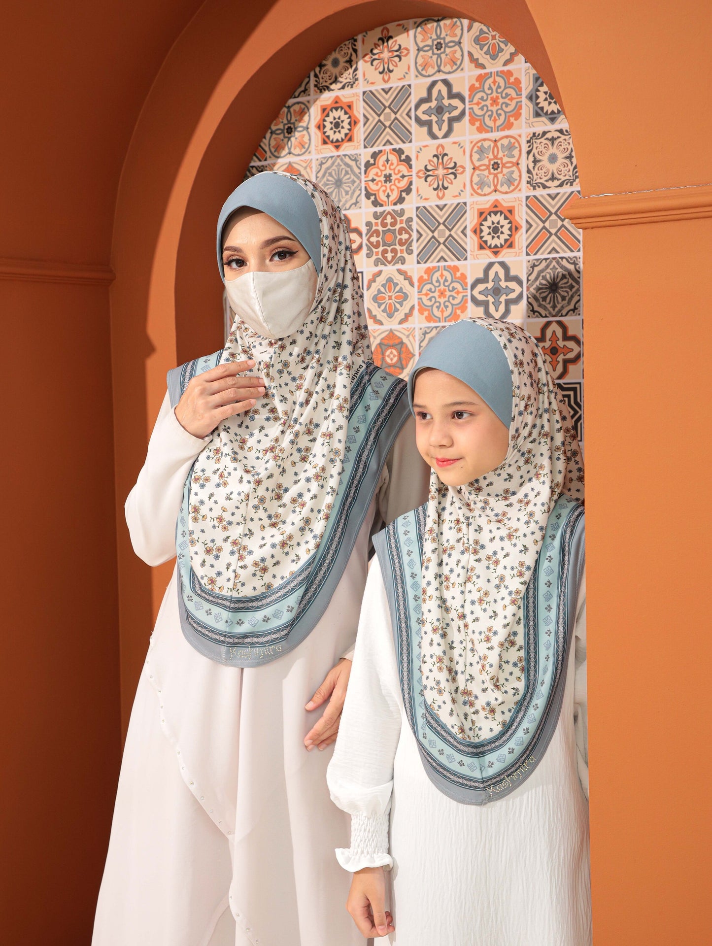 MOTHER  and DAUTHER  Digital printed hijab 2708