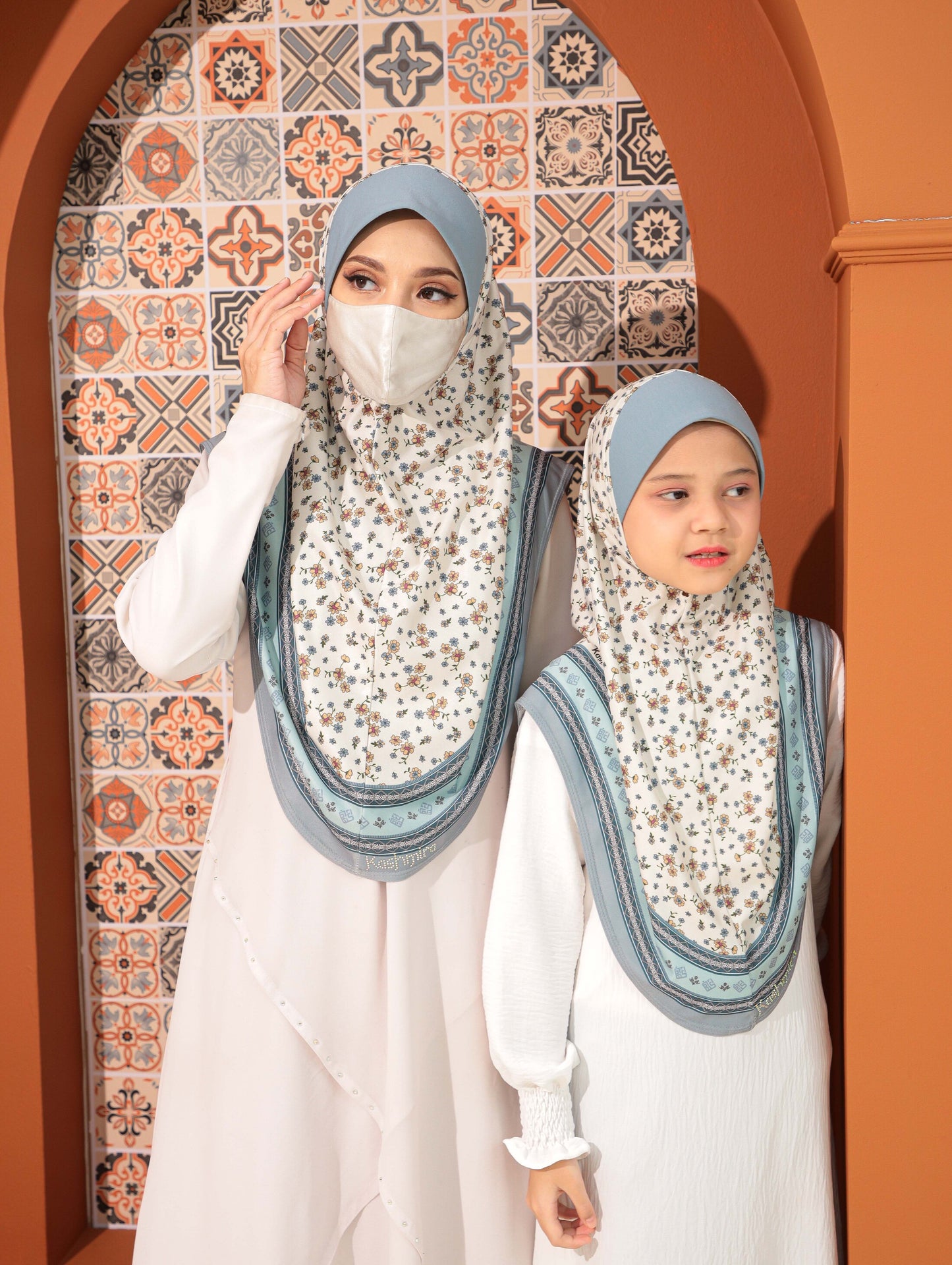 MOTHER  and DAUTHER  Digital printed hijab 2708