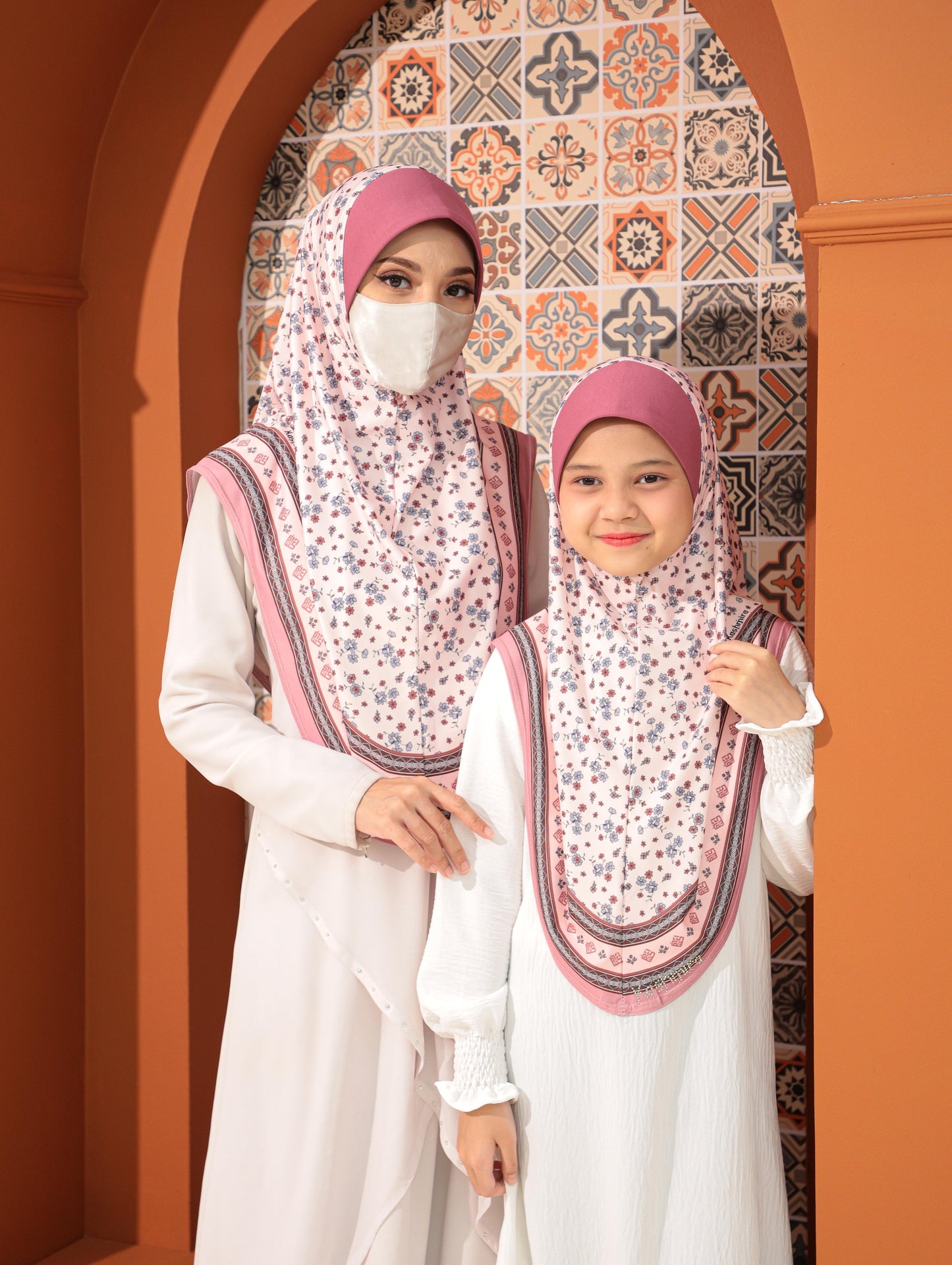 MOTHER  and DAUTHER  Digital printed hijab 2708