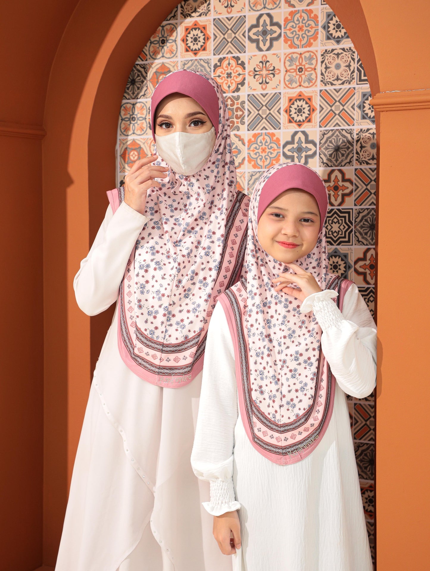 MOTHER  and DAUTHER  Digital printed hijab 2708
