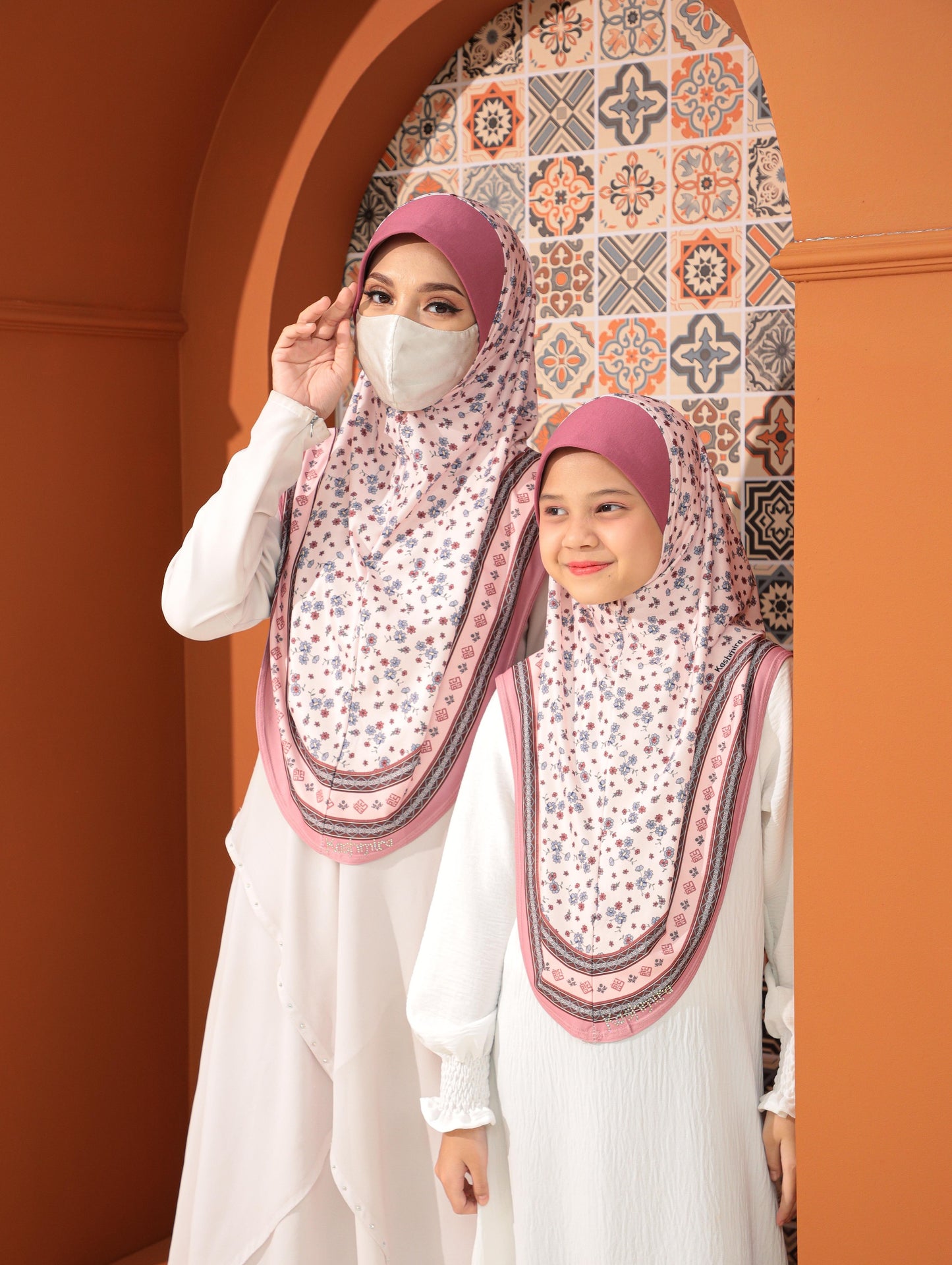 MOTHER  and DAUTHER  Digital printed hijab 2708