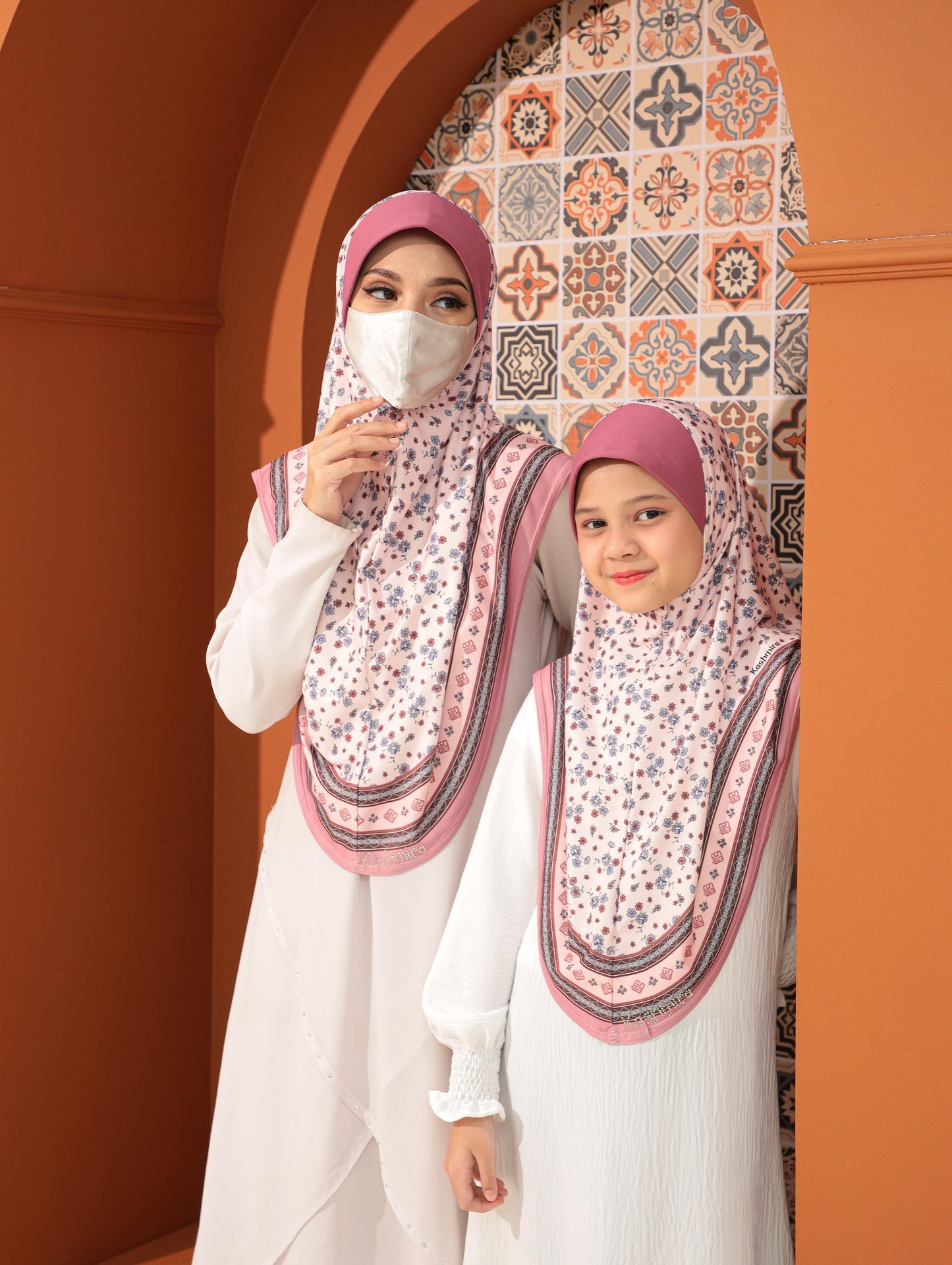 MOTHER  and DAUTHER  Digital printed hijab 2708