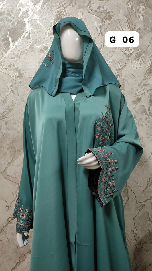 Elegant Black Abaya – Traditional and Modern Fusion G06